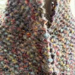 送料無料！１点物！クリスマスギフトにも！『大判でお洒落！イタリアウール使用  ストールピン付き』~くすみカラーミックス~ 7枚目の画像