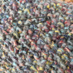 送料無料！１点物！クリスマスギフトにも！『大判でお洒落！イタリアウール使用  ストールピン付き』~くすみカラーミックス~ 6枚目の画像