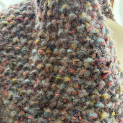 送料無料！１点物！クリスマスギフトにも！『大判でお洒落！イタリアウール使用  ストールピン付き』~くすみカラーミックス~ 8枚目の画像