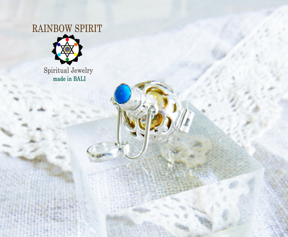 【即日配送】12月誕生日プレゼント★揺らすとシャラン♪癒しの音が鳴る♪願いを叶えるペンダント〔トルコ石×シルバー925〕 6枚目の画像