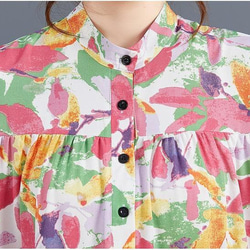 大きいサイズ レディース ロング　ワンピース　花柄　春夏 秋 新品 半袖 7枚目の画像