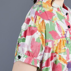 大きいサイズ レディース ロング　ワンピース　花柄　春夏 秋 新品 半袖 9枚目の画像