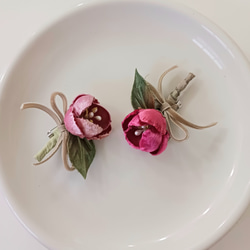 染め布花＊一輪・丸い薔薇のコサージュ 10枚目の画像