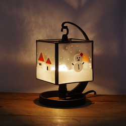 雪だるまステンドグラスランプ 1枚目の画像