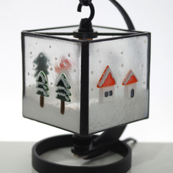 雪だるまステンドグラスランプ 6枚目の画像