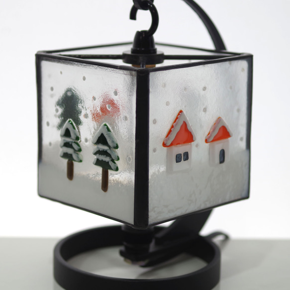 雪だるまステンドグラスランプ 6枚目の画像