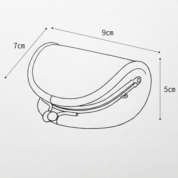 がま口小物入れ（小銭入れ）マカロン型・手のひらサイズ 7枚目の画像