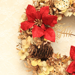 magnifque～レッドポインセチアのゴールドリース 4枚目の画像