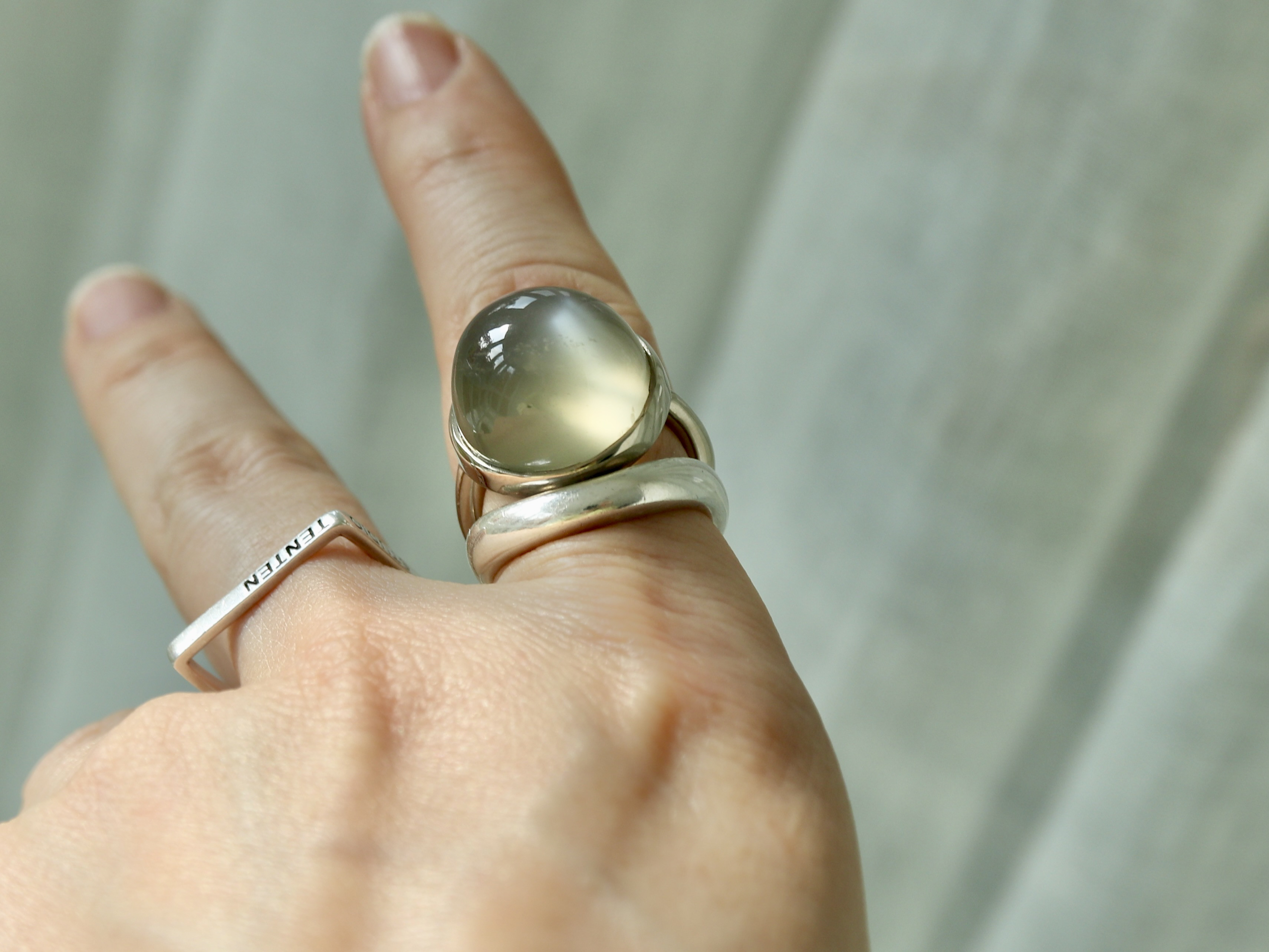 K10WG[月兎のgrey moon stone]ring