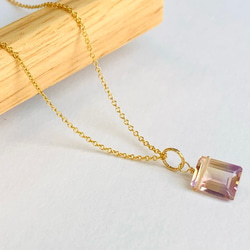 【天然石チャーム】アメトリン ファセットカットｍ 1個 14kgf/Silver925　ハンドメイド素材 2枚目の画像