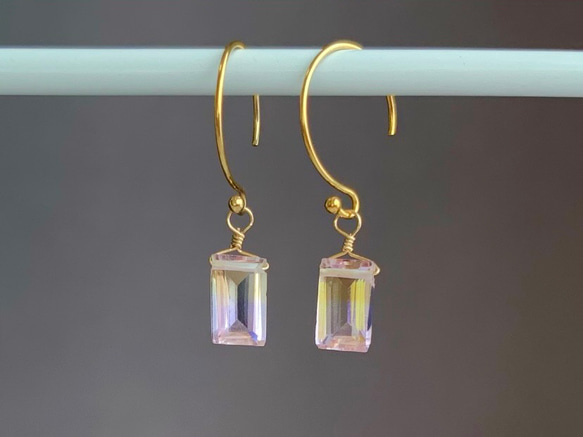 【天然石チャーム】アメトリン ファセットカットｍ 1個 14kgf/Silver925　ハンドメイド素材 3枚目の画像