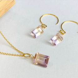 【天然石チャーム】アメトリン ファセットカットｍ 1個 14kgf/Silver925　ハンドメイド素材 4枚目の画像