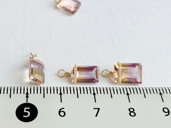 【天然石チャーム】アメトリン ファセットカットｍ 1個 14kgf/Silver925　ハンドメイド素材 5枚目の画像