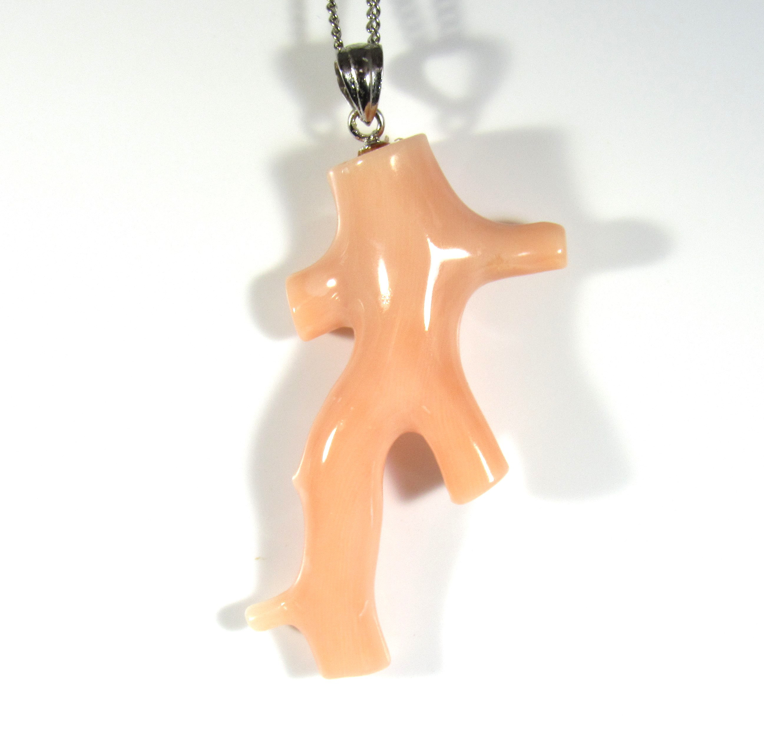 宝石珊瑚   ピンク枝　ネックレス　ペンダント　アクセサリー ・ジュエリ -IMG-1543