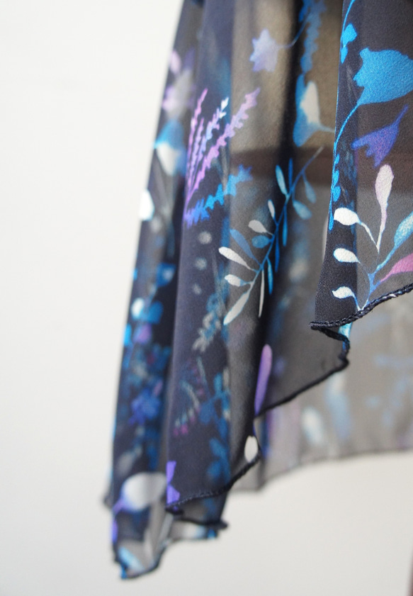 バレエ　ラップスカート[ナイトフラワー・ネイビー55-123] A183navynightflower 7枚目の画像