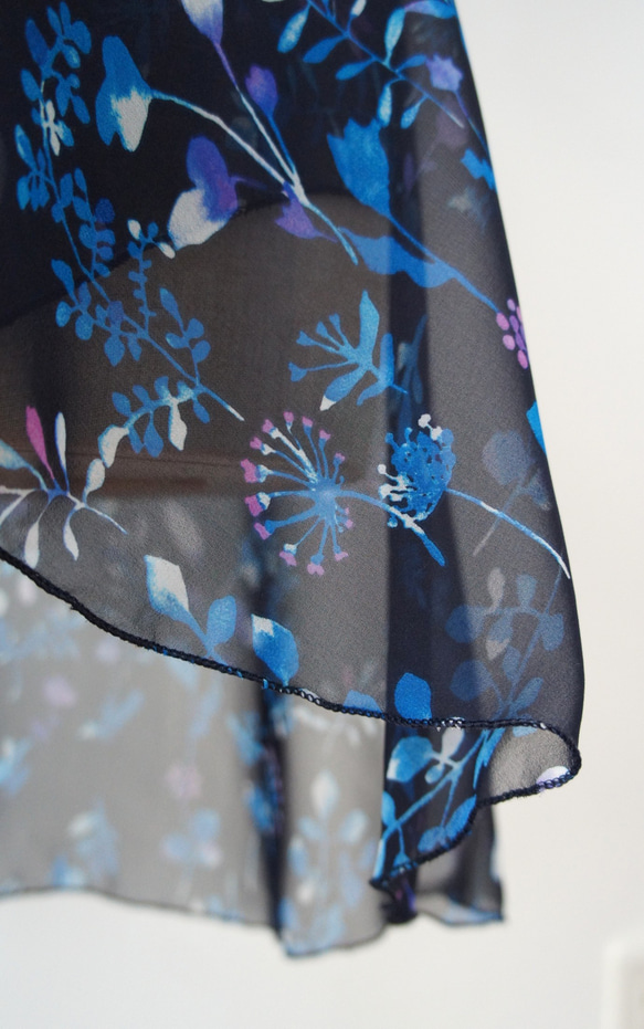 バレエ　ラップスカート[ナイトフラワー・ネイビー55-123] A183navynightflower 3枚目の画像