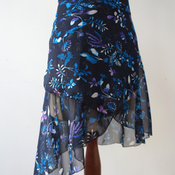 バレエ　ラップスカート[ナイトフラワー・ネイビー55-123] A183navynightflower 6枚目の画像