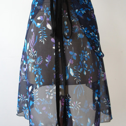 バレエ　ラップスカート[ナイトフラワー・ネイビー55-123] A183navynightflower 5枚目の画像