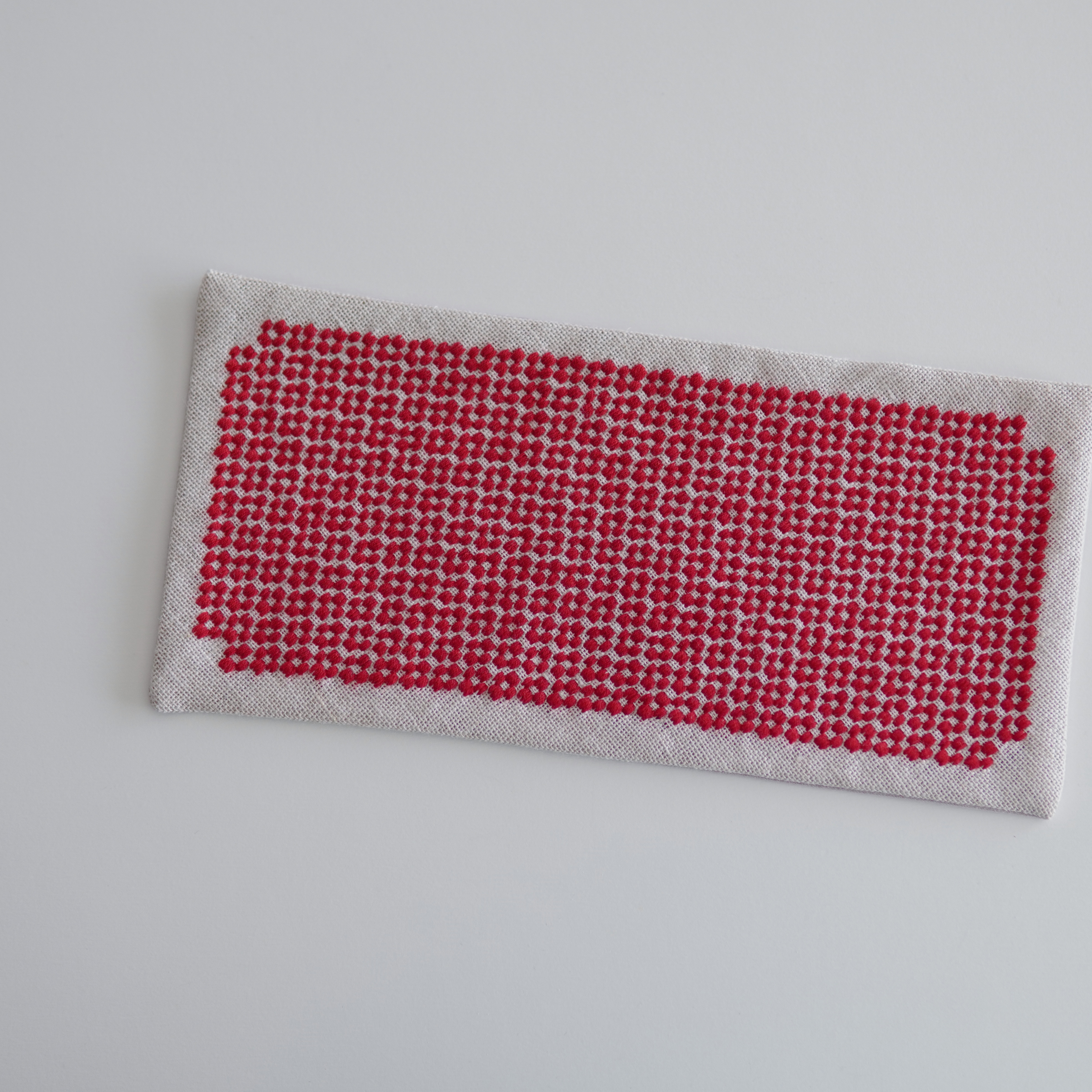 こぎん刺し　お花模様のおやつマット