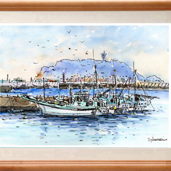 水彩画原画 ヴェネツィア風景・ゴンドラ ＃572 絵画 syoumei 通販