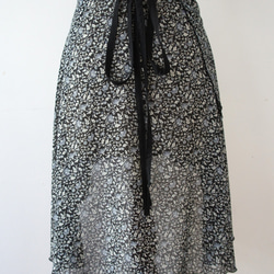 バレエ　ラップスカート[イングリッシュフラワー・ブラック64-119] A185englishflowerbBK 5枚目の画像