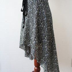 バレエ　ラップスカート[イングリッシュフラワー・ブラック64-119] A185englishflowerbBK 8枚目の画像