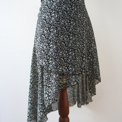 バレエ　ラップスカート[イングリッシュフラワー・ブラック64-119] A185englishflowerbBK 1枚目の画像