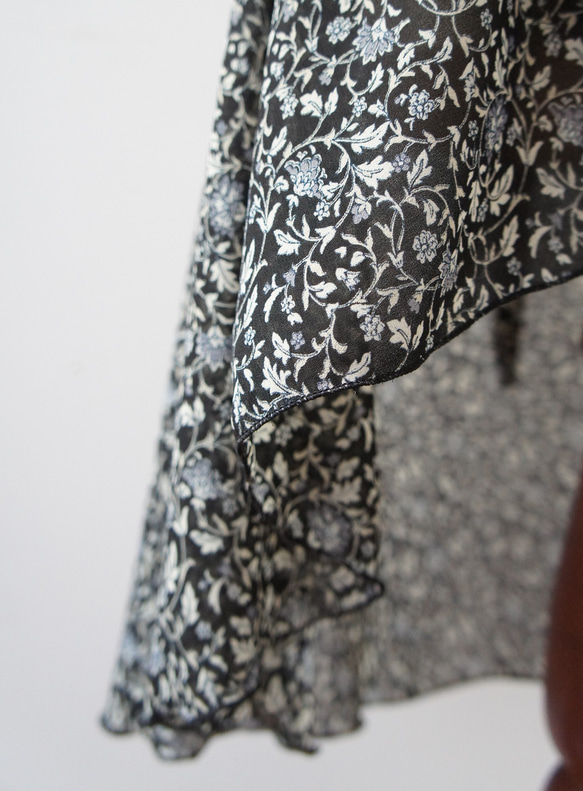 バレエ　ラップスカート[イングリッシュフラワー・ブラック64-119] A185englishflowerbBK 4枚目の画像