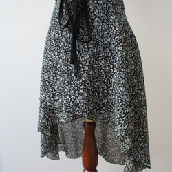 バレエ　ラップスカート[イングリッシュフラワー・ブラック64-119] A185englishflowerbBK 6枚目の画像
