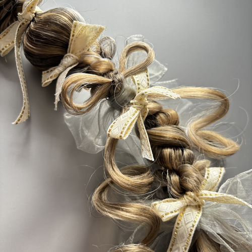 リングで付けるエクステ》ポニーテールリング リングエクステ 玉ねぎ