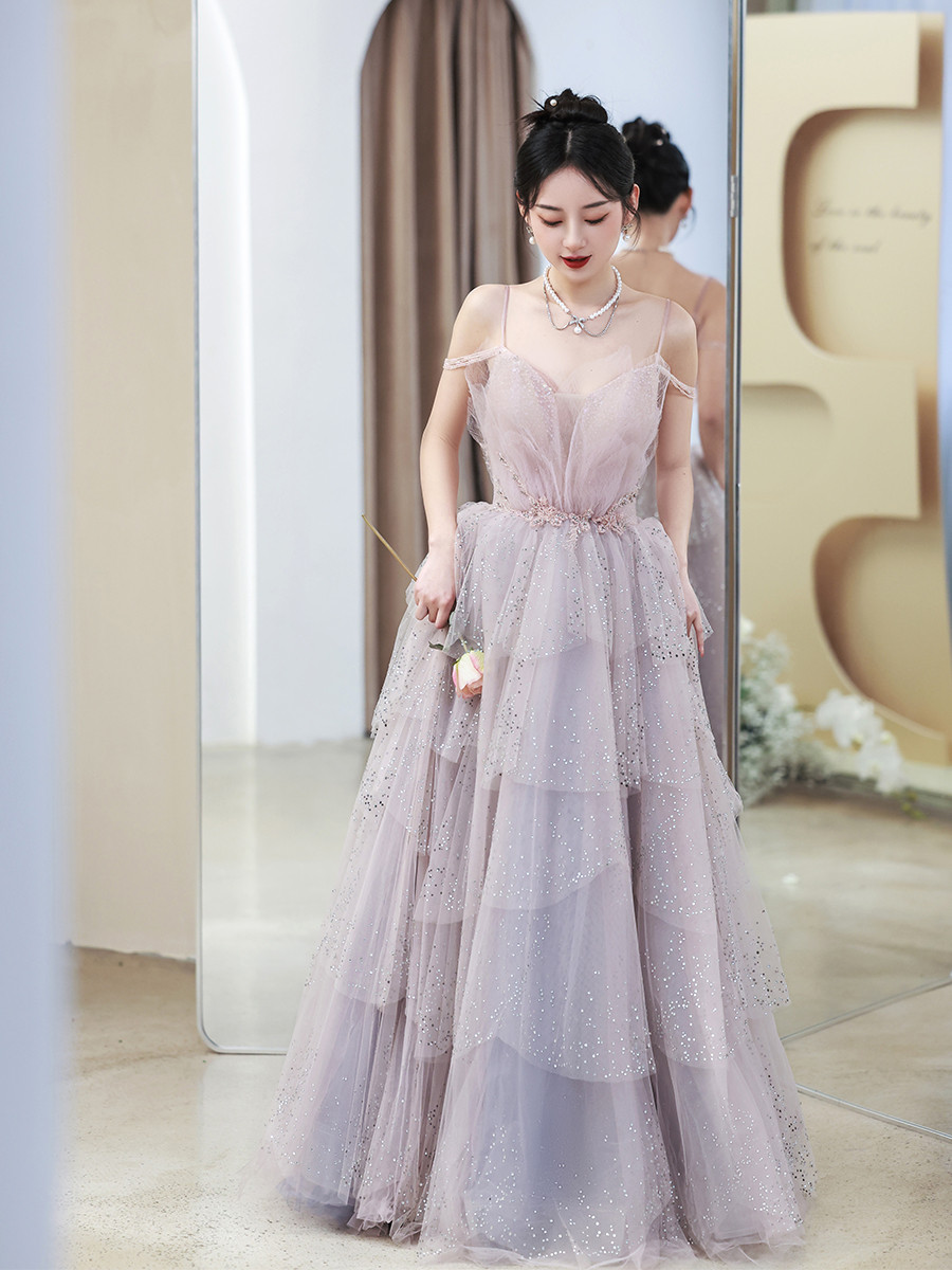 綺麗 薄ピンク ノースリーブ パーティードレス プリンセス 花嫁 誕生日 成人式 二次会 前撮り 披露宴 08486