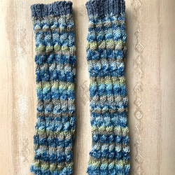 ソックヤーンのレッグウォーマー　手編み　#37 アームウォーマー 2枚目の画像