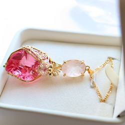 アンダラクリスタル✧ワイヤージュエリーネックレス/希少マルチカラー