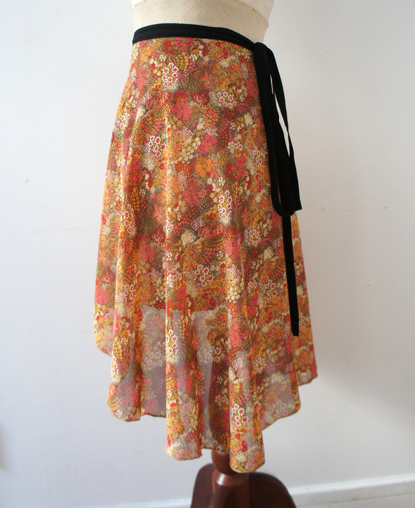 バレエ　ラップスカート[ハウス・レッド57-109] A186house red 5枚目の画像