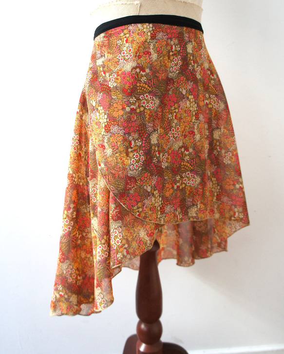 バレエ　ラップスカート[ハウス・レッド57-109] A186house red 2枚目の画像