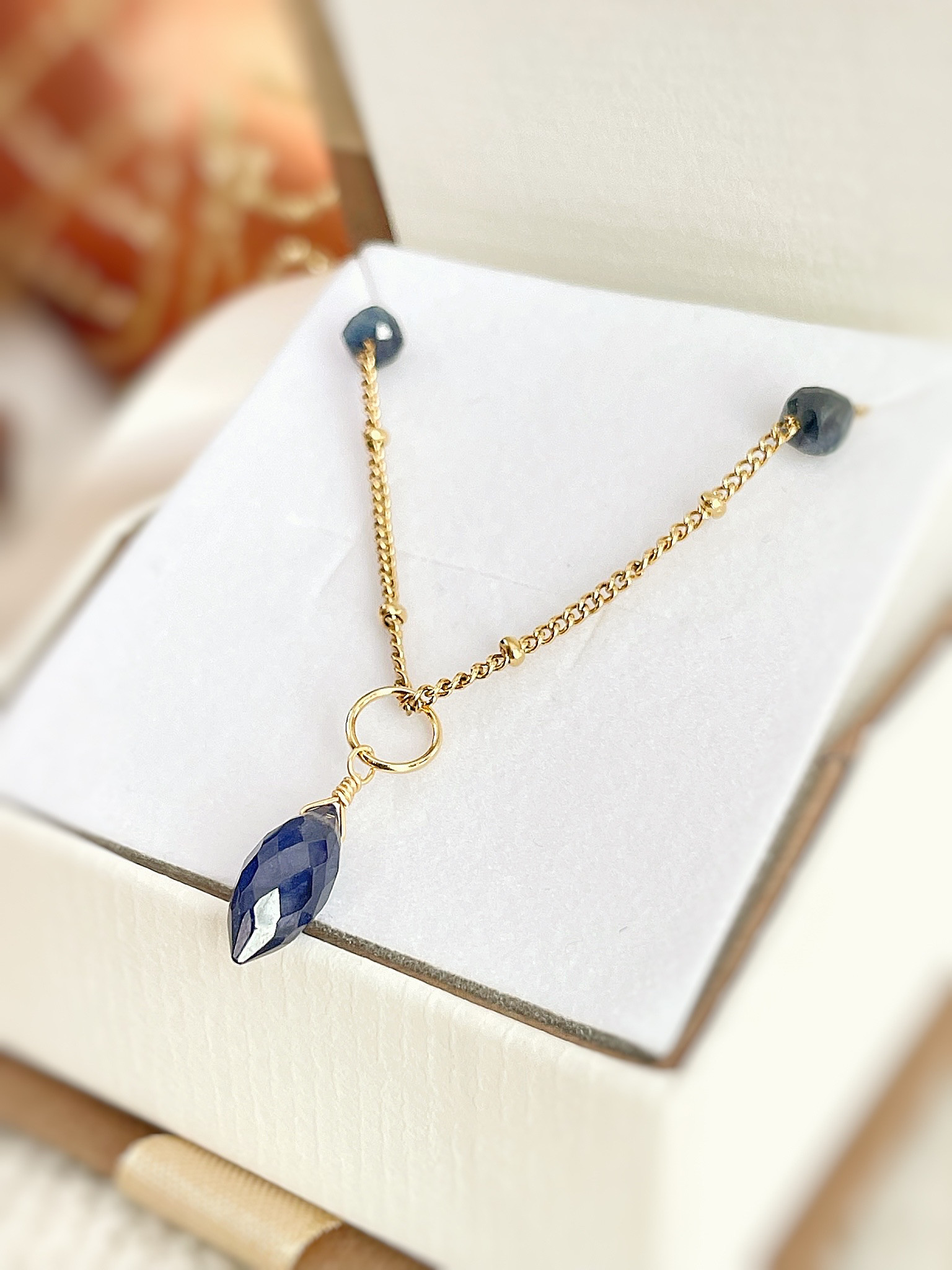 〈9月誕生石〉サファイアの天然石ネックレス｜誕生日プレゼント・ギフトに