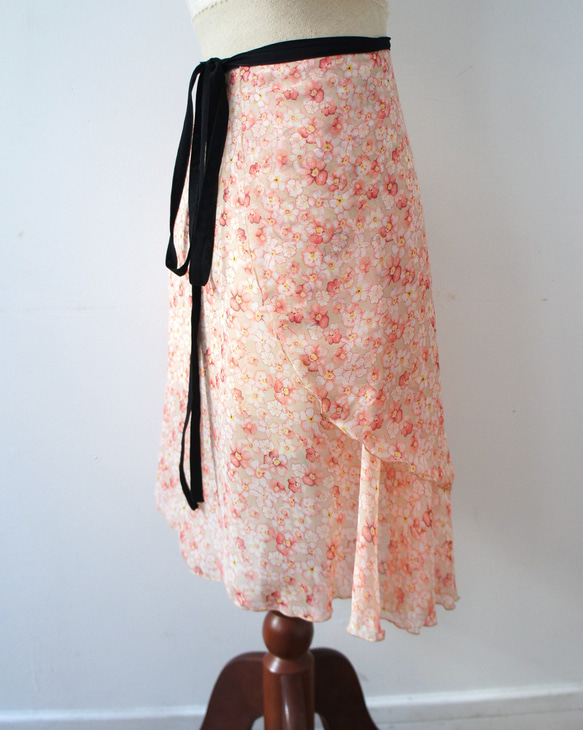 バレエ　ラップスカート[フラワー・ピンク67-126] A187flowerpink 6枚目の画像