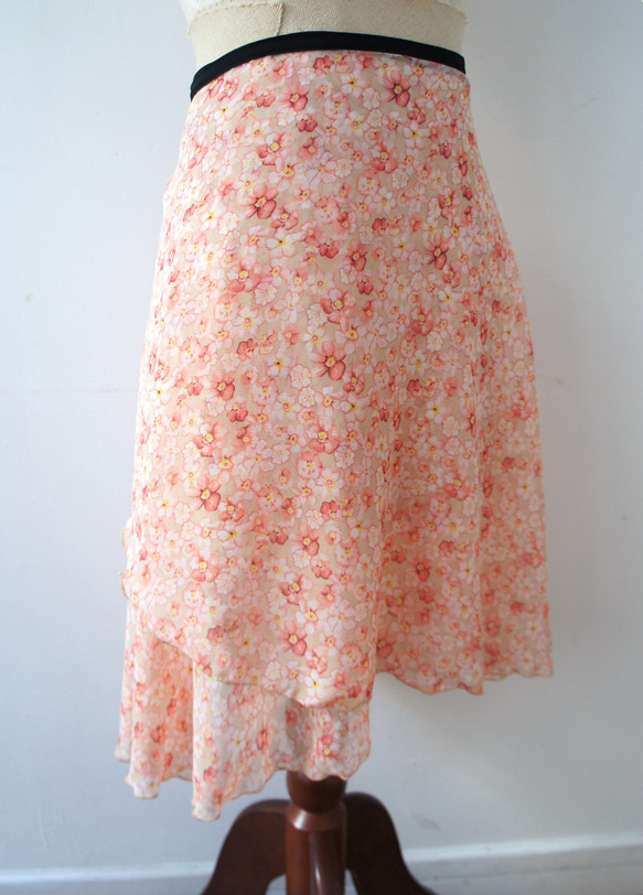 バレエ　ラップスカート[フラワー・ピンク67-126] A187flowerpink 7枚目の画像