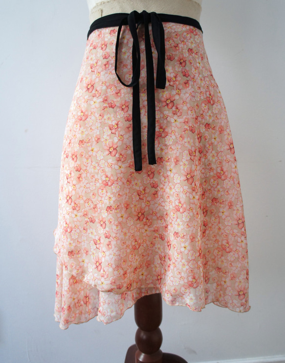 バレエ　ラップスカート[フラワー・ピンク67-126] A187flowerpink 9枚目の画像