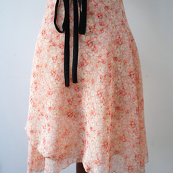 バレエ　ラップスカート[フラワー・ピンク67-126] A187flowerpink 1枚目の画像