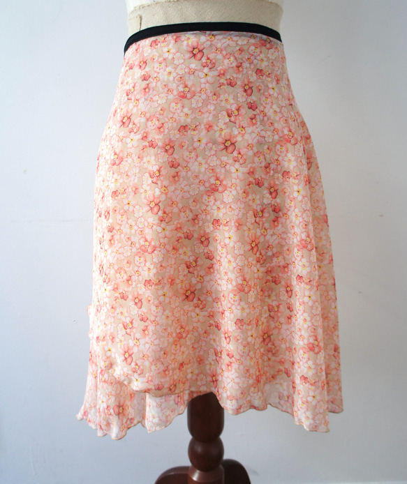 バレエ　ラップスカート[フラワー・ピンク67-126] A187flowerpink 2枚目の画像