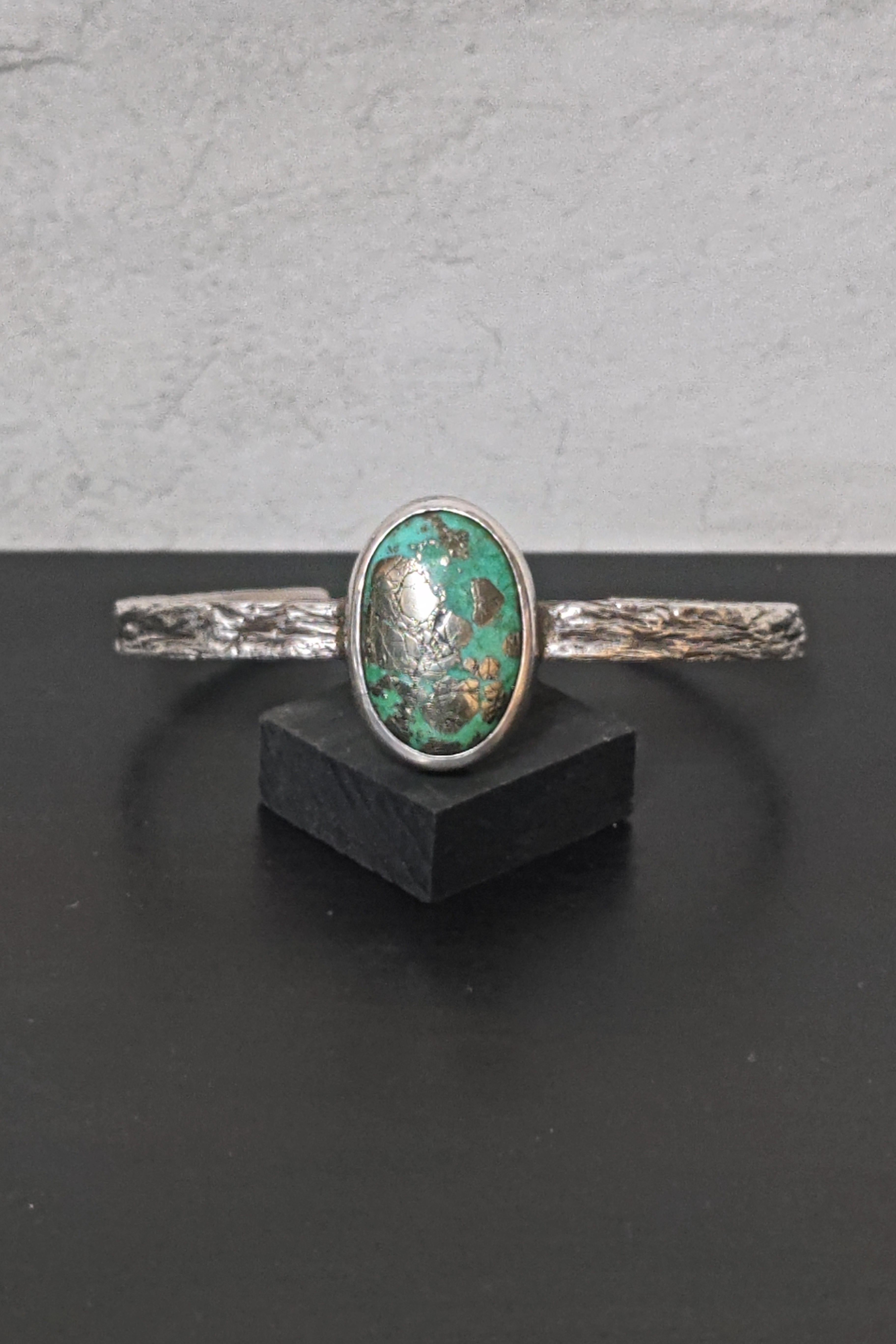 ナコザリーターコイズバングル　純銀製　ブレスレット金属アレルギー対応