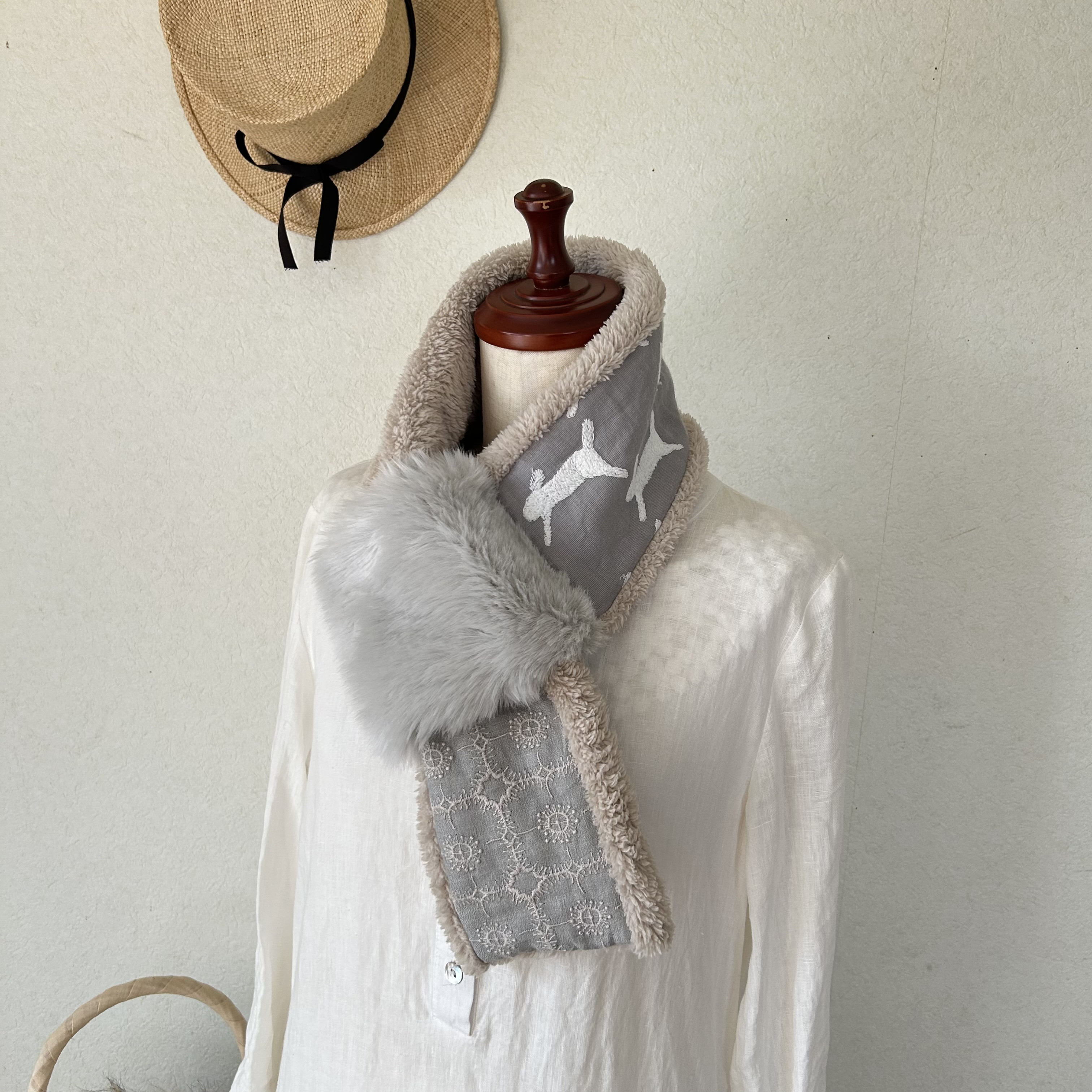 即発送⭐️ファーリングのプチマフラー⭐️runrunrun⭐ミナペルホネンファブリック⭐️受注製作