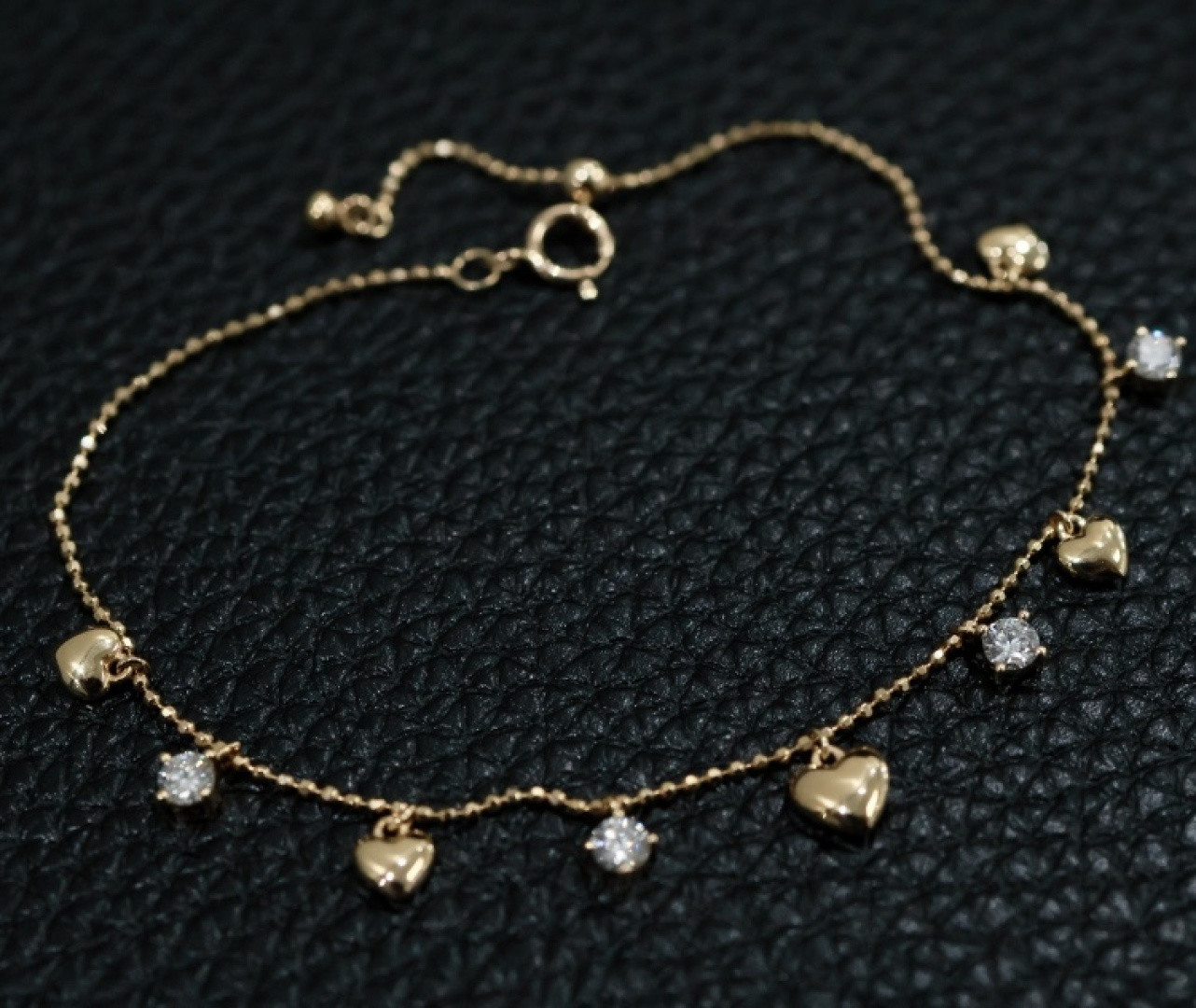 天然ダイヤモンド付きブレスレットk18 4707