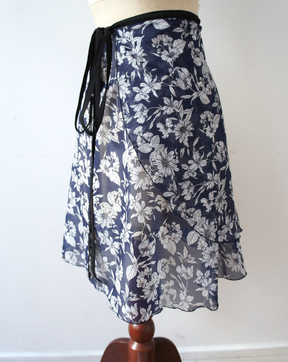 バレエ　ラップスカート[レスター・ネイビー52-126] A182leicesterNavy 6枚目の画像