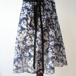 バレエ　ラップスカート[レスター・ネイビー52-126] A182leicesterNavy 4枚目の画像