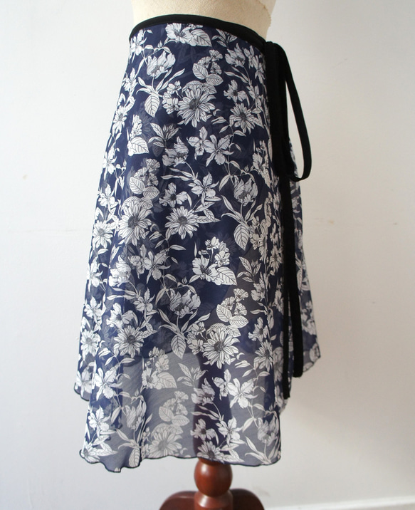 バレエ　ラップスカート[レスター・ネイビー52-126] A182leicesterNavy 9枚目の画像