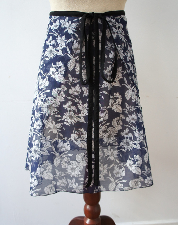 バレエ　ラップスカート[レスター・ネイビー52-126] A182leicesterNavy 10枚目の画像