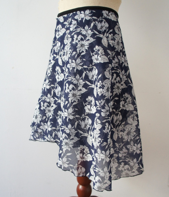 バレエ　ラップスカート[レスター・ネイビー52-126] A182leicesterNavy 5枚目の画像