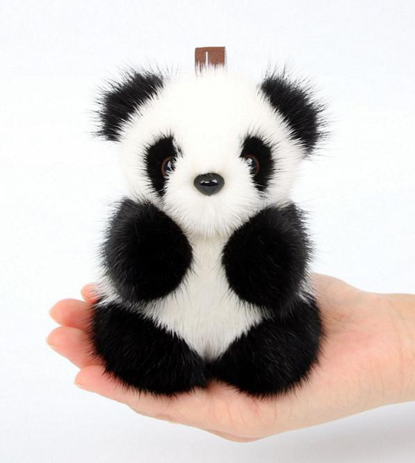 新品限定/入手困難 パンダ★最高級ミンクファーチャーム/キーホルダー毛皮ファー